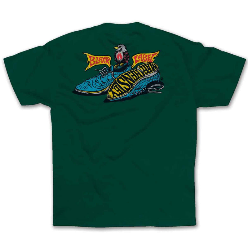Black Label T-Shirt Hensley Wingtips - Forrest Green
