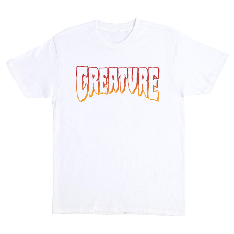 Creature T-Shirt Logo Outline - Blanc/Rouge