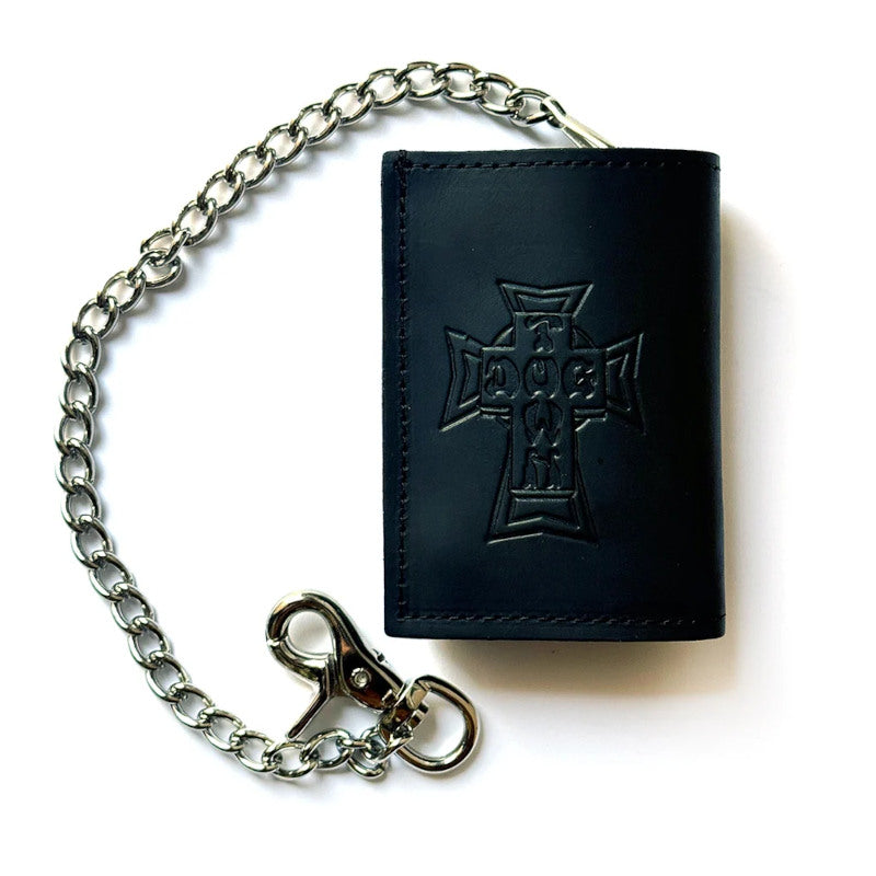 Dogtown Chain Wallet Cross Logo - Folded Leather