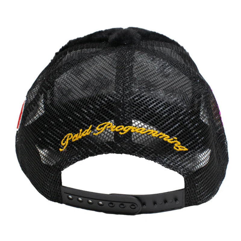 Grimey Cap Fuzzy Trucker Snapback - Black