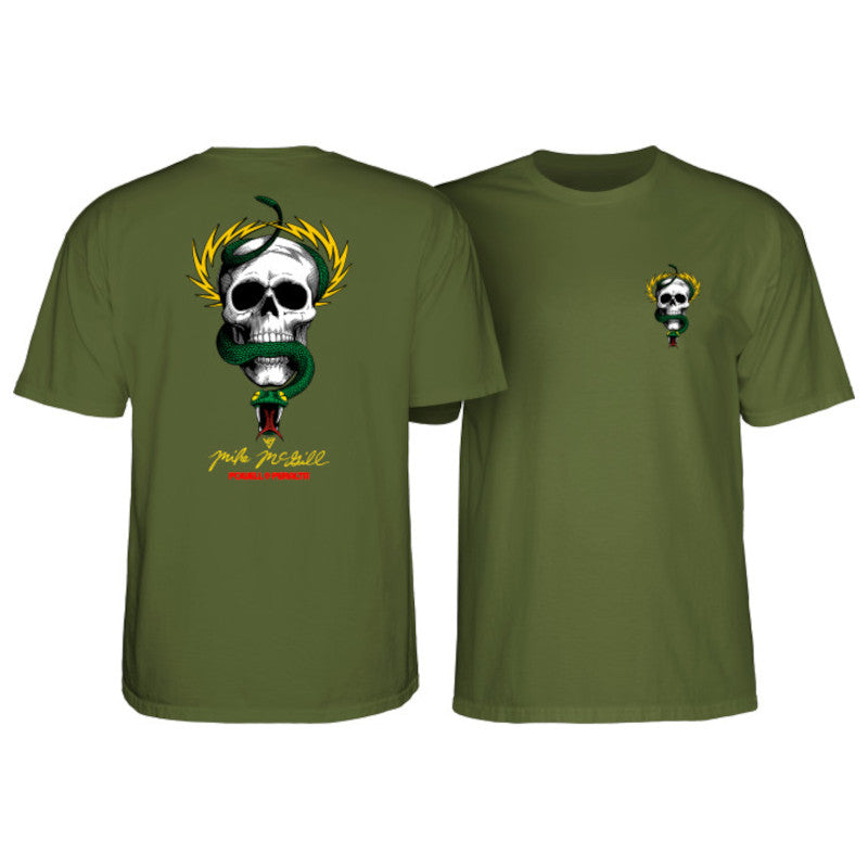 Powell & Peralta T-Shirt McGill Skull and Snake - Vert Armee