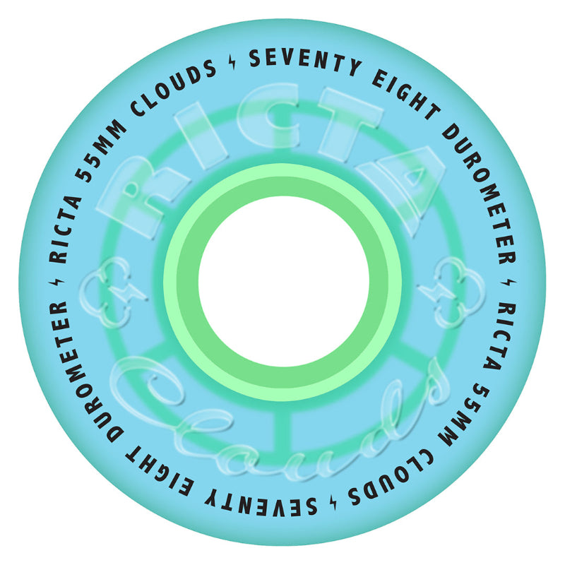 55mm 78a Ricta Wheels Clouds Blue Iridescent GITD
