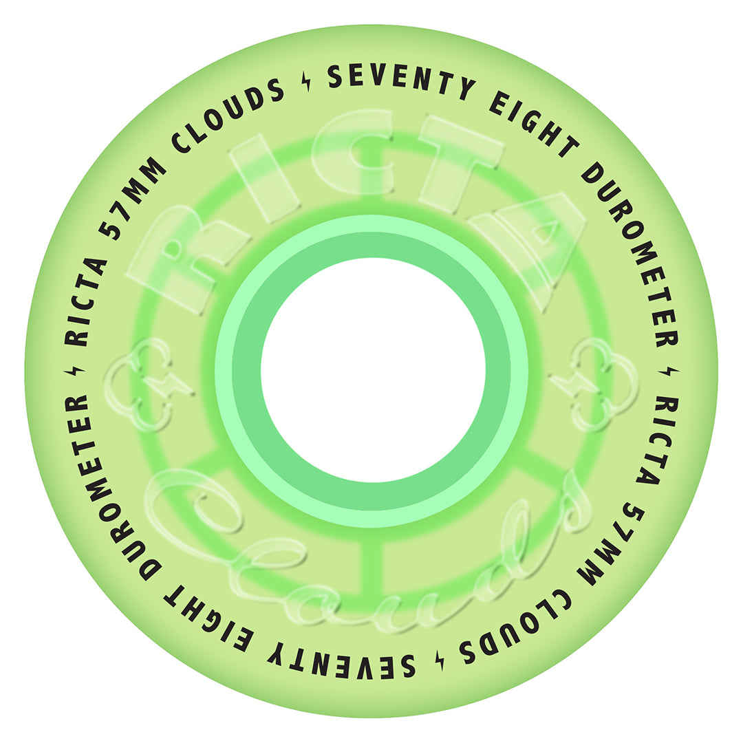 57mm 78a Ricta Wheels Clouds Vert Iridescent GITD