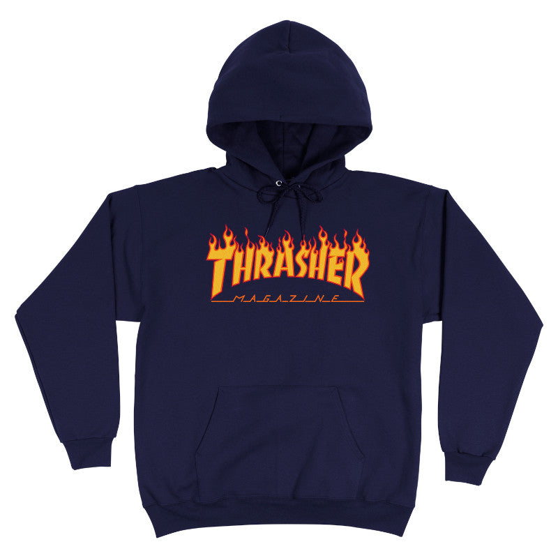 Thrasher Hoody FLAME LOGO - Navy