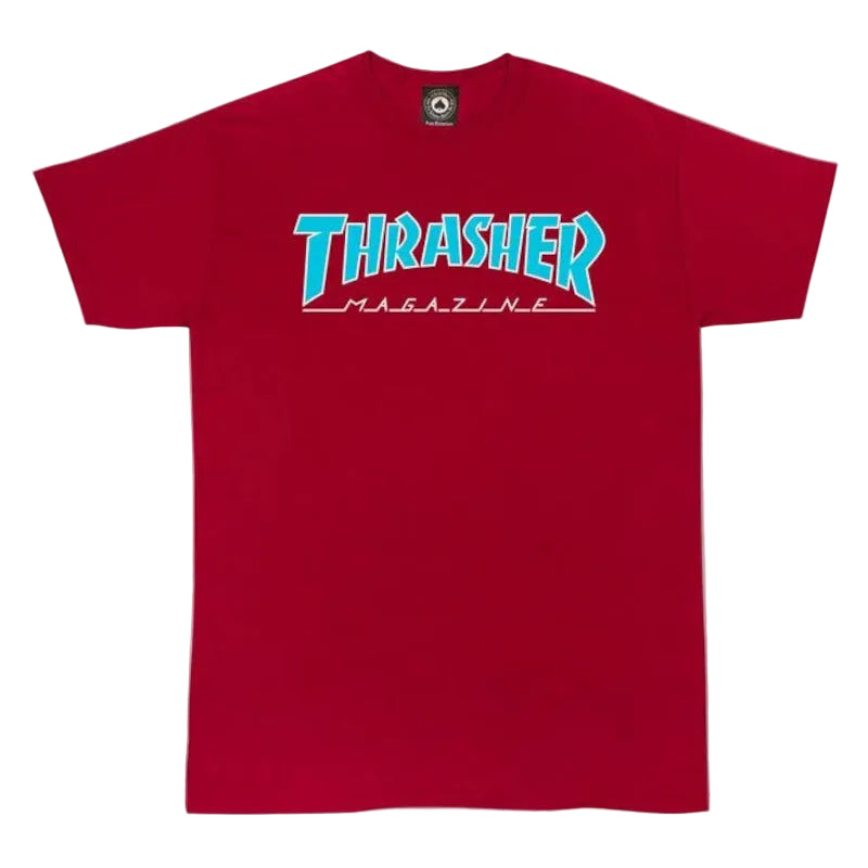 Thrasher T-Shirt Skate Mag Logo - Maroon Outlined