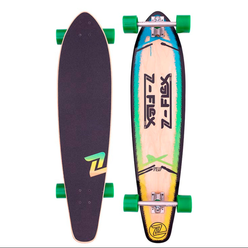 Z-Flex Complete POP Rasta Roundtail Longboard 39"