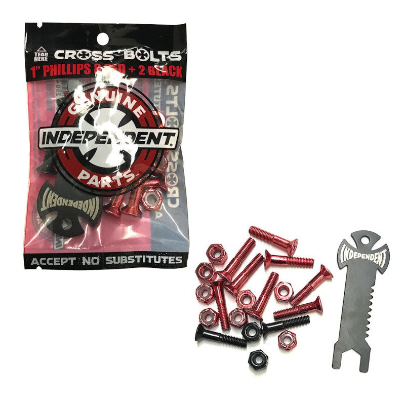 Independent Bolts Genuine Parts 1 Inch Phillips With Tool - Black/Red