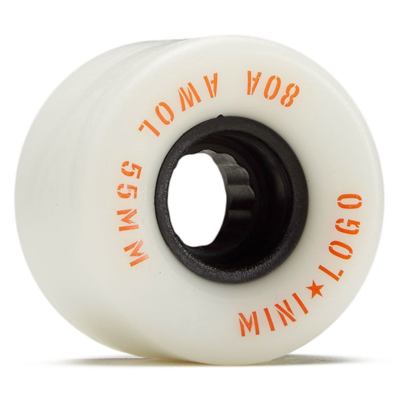 55mm 80a Mini Logo Wheels A.W.O.L. Formula - Blanc