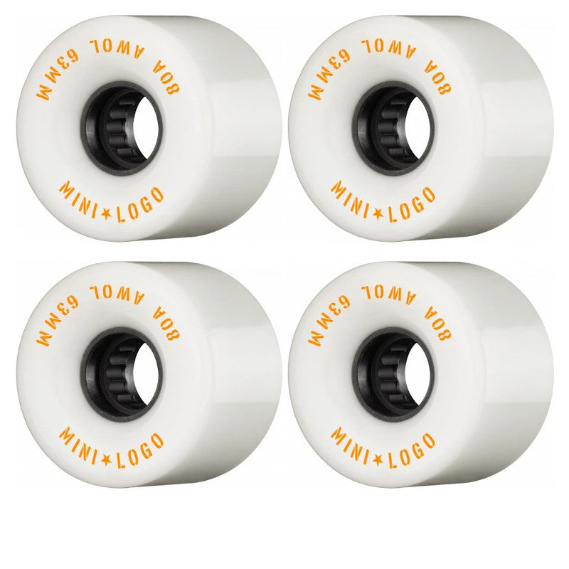63mm 80a Mini Logo Wheels A.W.O.L. Formula - Blanc