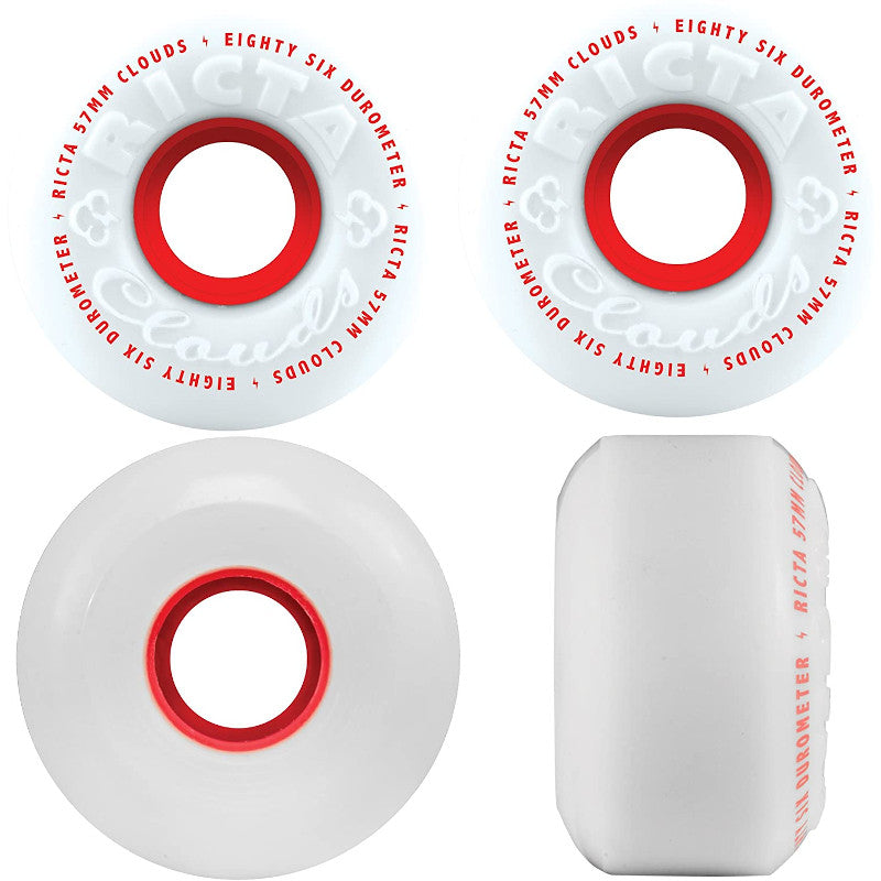57mm 86a Ricta Wheels Clouds Rouge