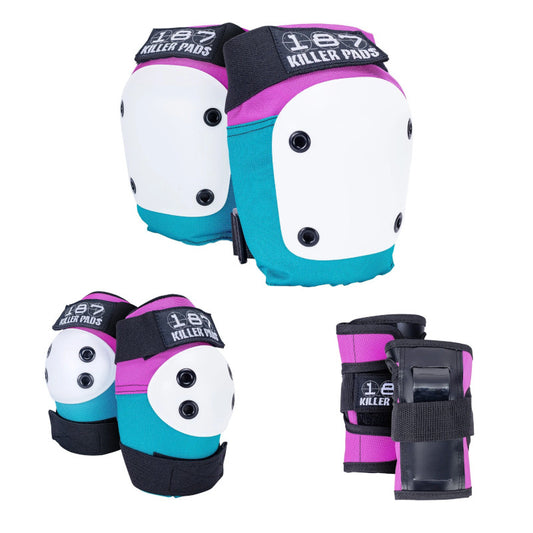 187 Pads Adult Six Pack Pink/Teal L/XL