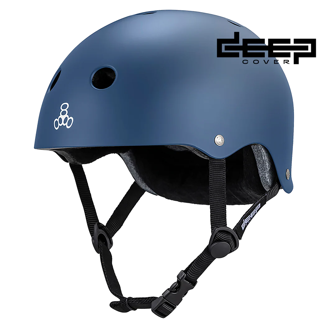 Triple 8 Helmet Deep Cover Certified - Navy Blue Matte