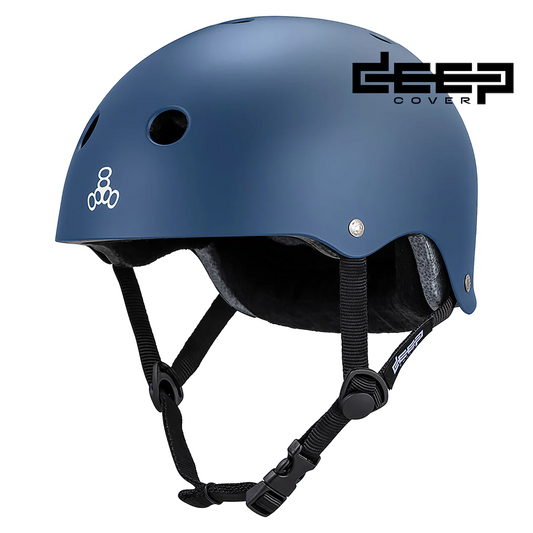 Triple 8 Helmet Deep Cover Certified - Navy Blue Matte