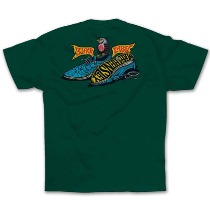 Black Label T-Shirt Hensley Wingtips - Forrest Green