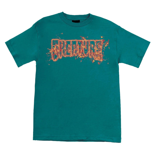 Creature T-Shirt Inferno Logo Outline - Jade Green