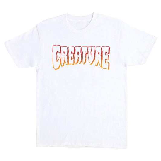 Creature T-Shirt Logo Outline - Blanc/Rouge