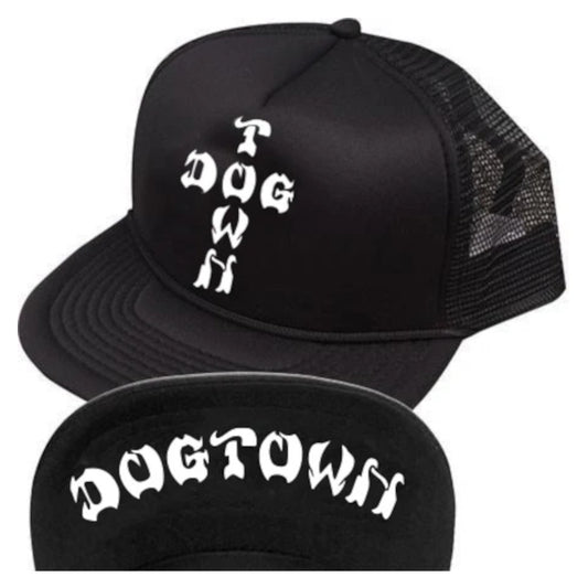 Dogtown Flip Cap Cross Letters Mesh (Snapback) - Noir