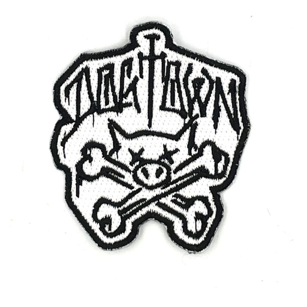 Dogtown Patch Pig and Bones White - 2.5"
