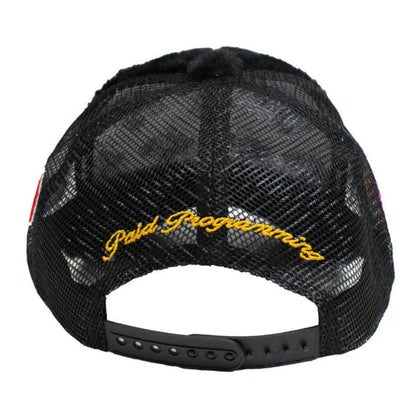 Grimey Cap Fuzzy Trucker Snapback - Black
