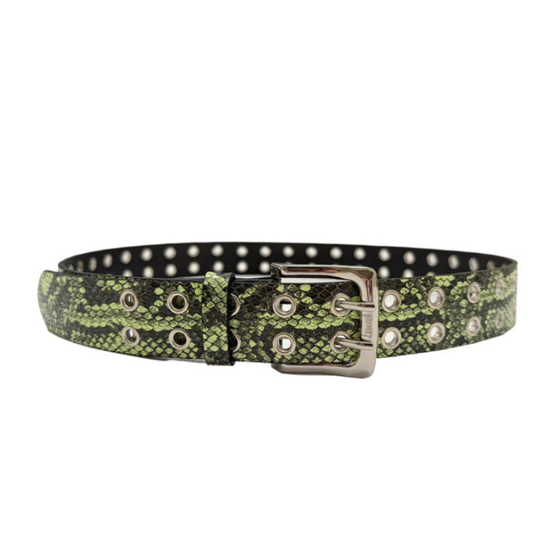 Grimey Belt Snakeskin Pattern Leather - Green