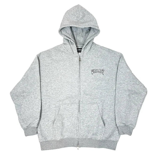 Grimey Hoody Zip Up Logo - Gris Cendré