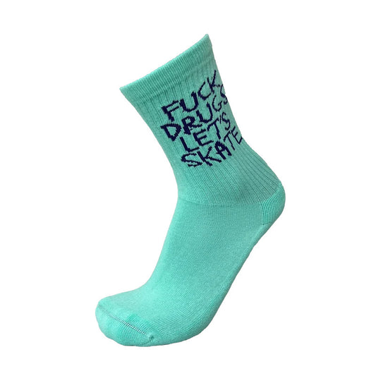 Heroin Socks EFF Drugs Lets Skate (Crew) - Green