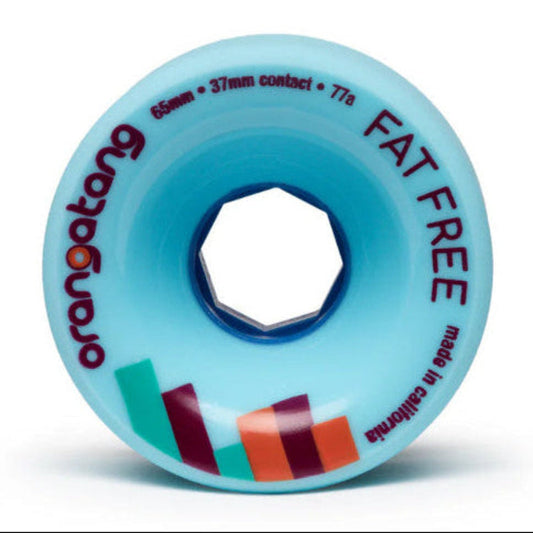 65mm 77a Orangatang Wheels Fat Free - Bleue