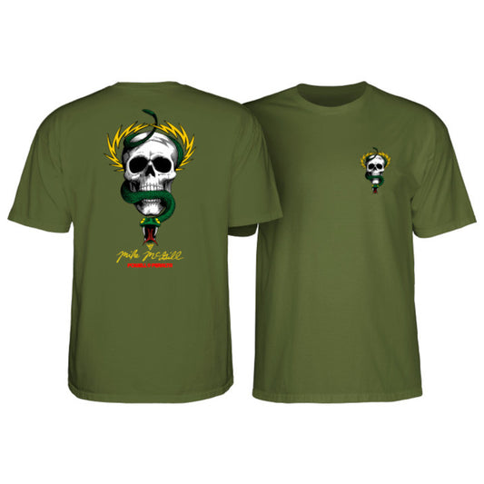 Powell & Peralta T-Shirt McGill Skull and Snake - Vert Armee