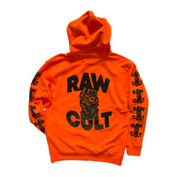 RAW CULT Hoodies Mask Cult - Black on Safety Orange