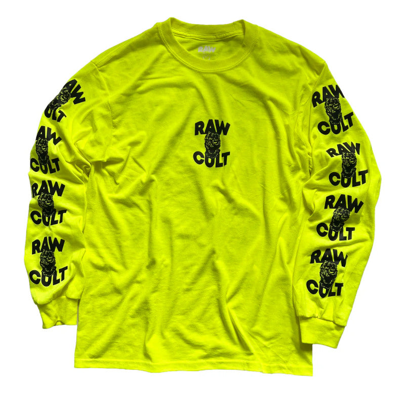 RAW CULT T-Shirt Long Sleeve Mask Cult - White
