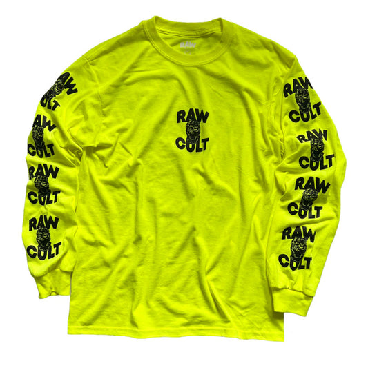 RAW CULT T-Shirt Long Sleeve Mask Cult - White
