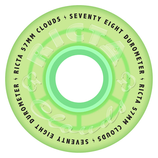 57mm 78a Ricta Wheels Clouds Vert Iridescent GITD