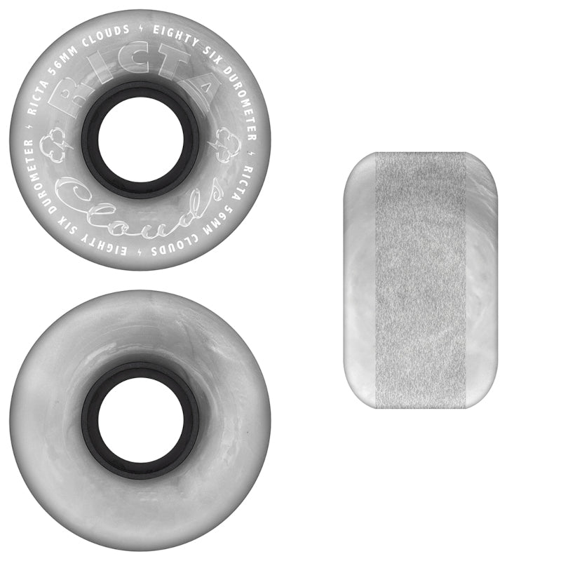 56mm 86a Ricta Wheels Clouds Metallic Silver