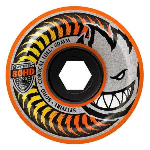 60mm 80HD Spitfire Wheels Conical Full Orange