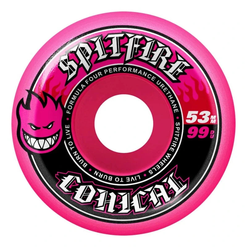 53mm 99a Spitfire Wheels Conical Formula 4 - Pink