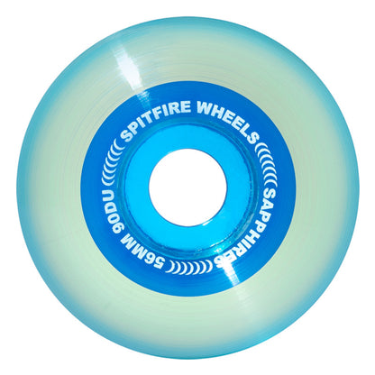 56mm 90a Spitfire Wheels Sapphire Clear Blue Radials