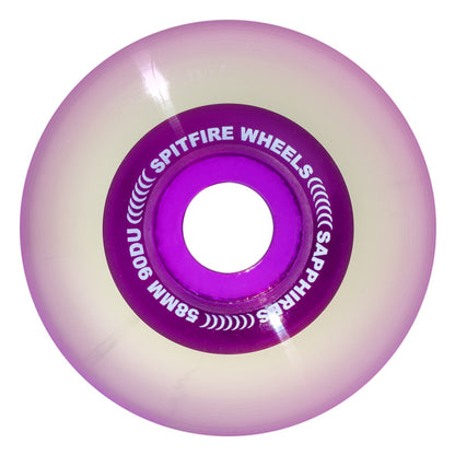 58mm 90a Spitfire Wheels Sapphire Clear Purple Radials