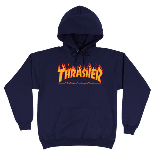 Thrasher Hoody  FLAME LOGO - Navy