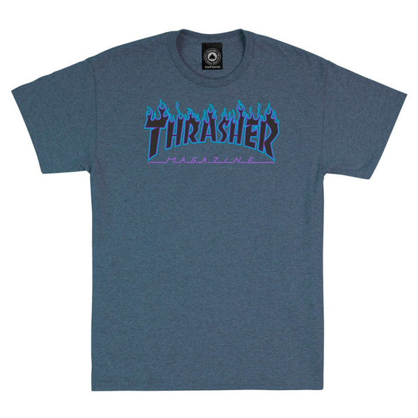 Thrasher T-Shirt  FLAME LOGO - Dark Heather