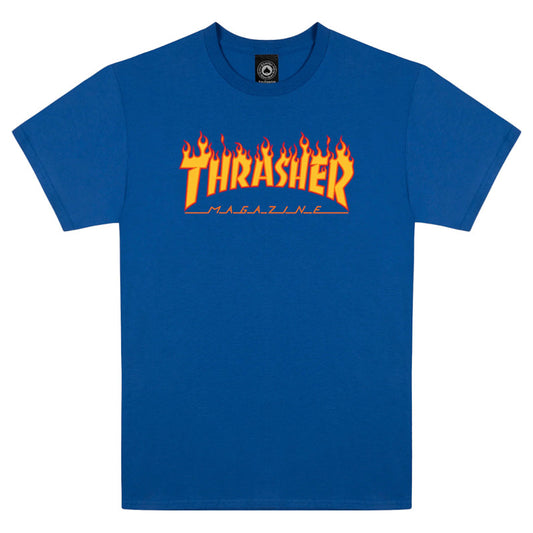 Thrasher T-Shirt  FLAME LOGO - Royal