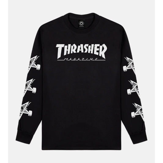 Thrasher T-Shirt Long Sleeve Mag Logo GOAT - Black