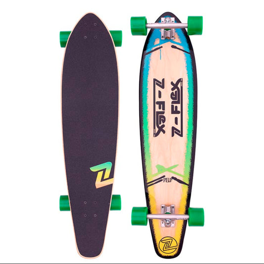 Z-Flex Complete POP Rasta Roundtail Longboard 39.5"
