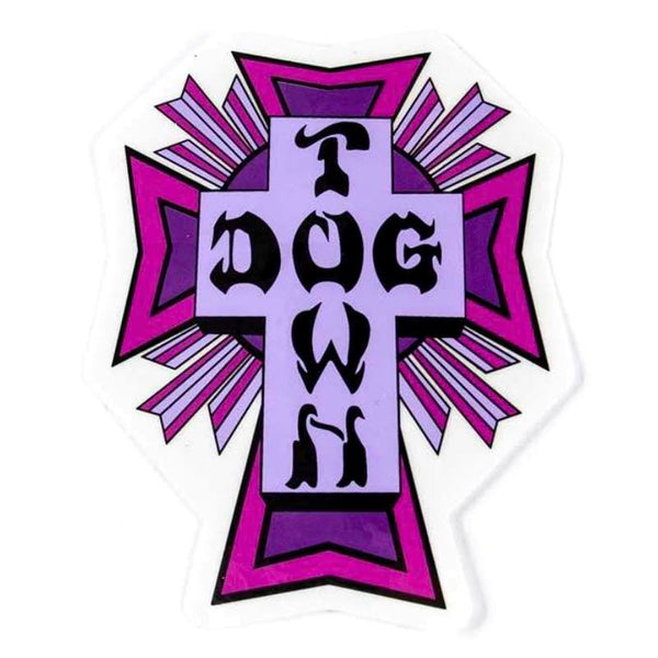 Dogtown Skates Sticker Cross Logo - Purple/Medium