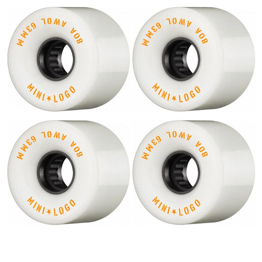 63mm 80a Mini Logo Wheels A.W.O.L. Formula - Blanc