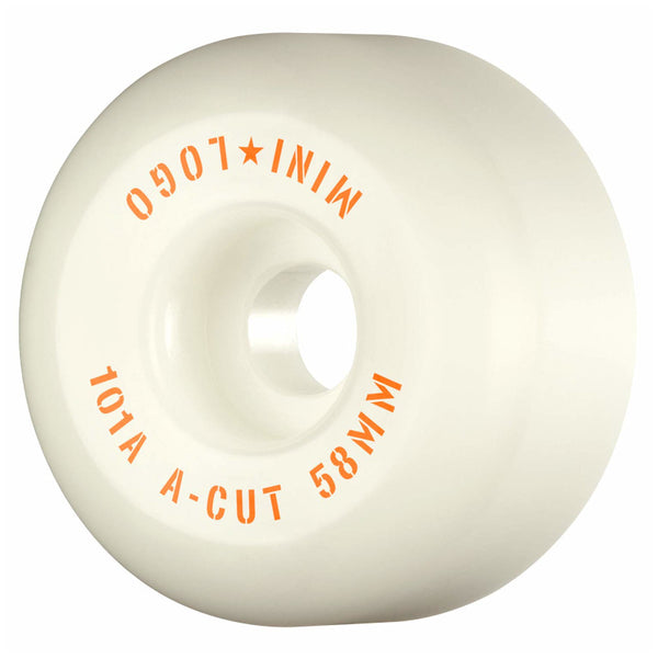 58mm 101a Mini Logo Wheels A-Cut - White