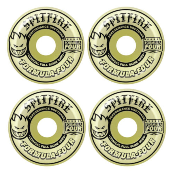 56mm 99a Spitfire Wheels Formula Four Conical Full GLOW